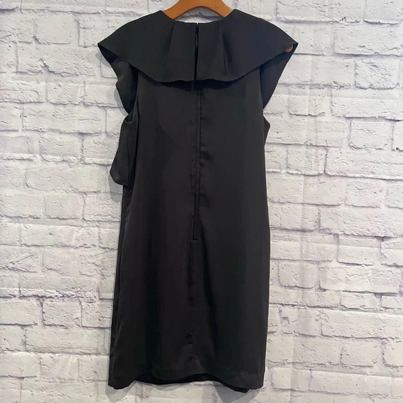 H&M Sheath Dress Womens Charcoal Gray Ruffle‎ Classy Dress - Picture 2 of 8